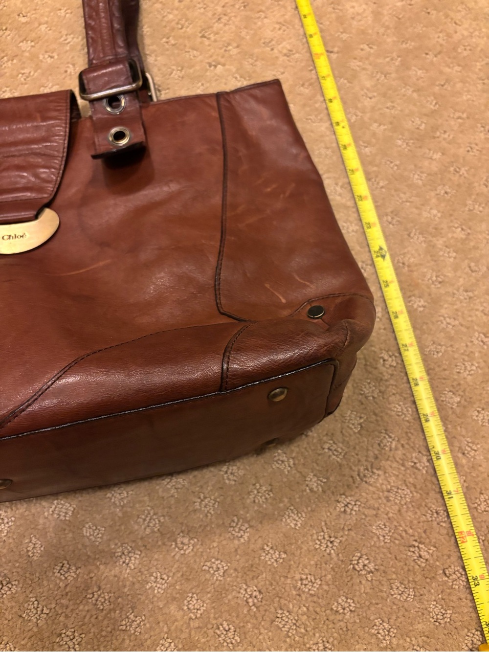 Authentic Brown Leather Tote Vintage ‘Chloe’ Bag. No ‘made in’ tag. No serial
